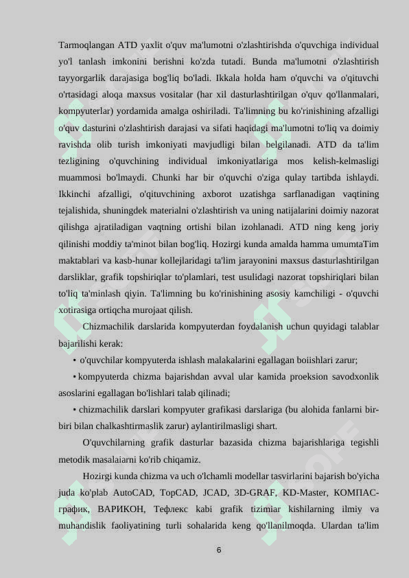 AVTOMATLASHTIRILGAN O’QITISH DASTURLARI 5