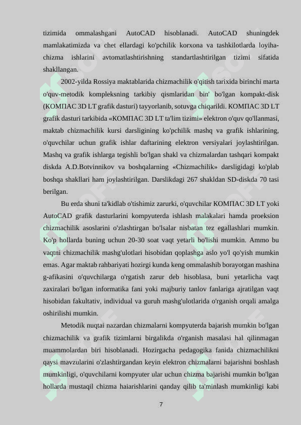 AVTOMATLASHTIRILGAN O’QITISH DASTURLARI 6