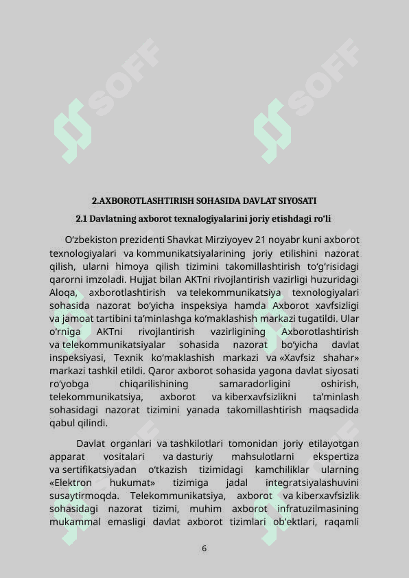 Axborotlashtirish sohasida davlat siyosati 6
