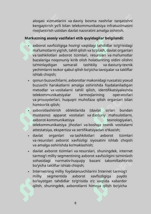 Axborotlashtirish sohasida davlat siyosati 8