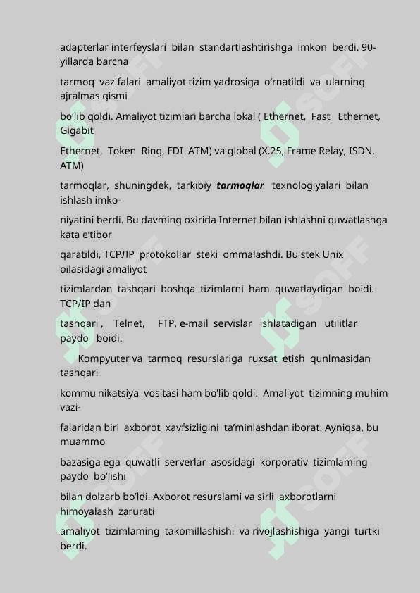 Kampyuter tarmog’ining dasturiy ta’minoti. 7