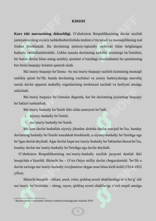 «O`zbekiston Respublikasining Ma`muriy – Hududiy tuzulishi». 3