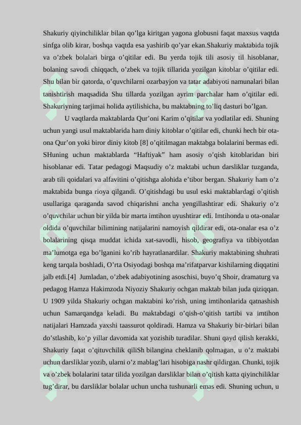 Abduqodir Shakuriyning ta’lim tarbiyani rivojlantirishda tutgan o’rni. 5