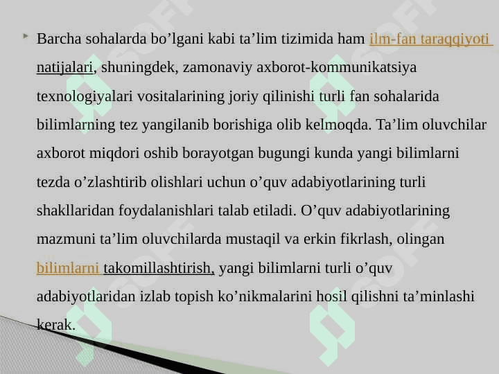 Fanlarni o‘rganishda adabiyotlar bilan ishlash 3