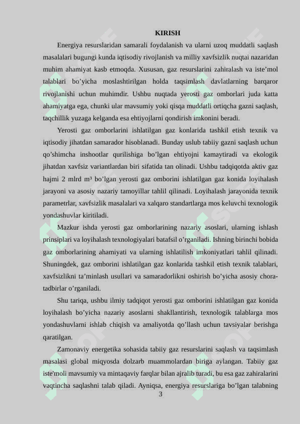 Aktiv gaz hajmi 2 mlrd m3 bo’lgan yerosti gaz omborini tuzilishi. 2