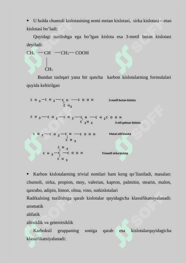 Alifatik bir asosli karbon kislotalarning gomologik qatori. 8
