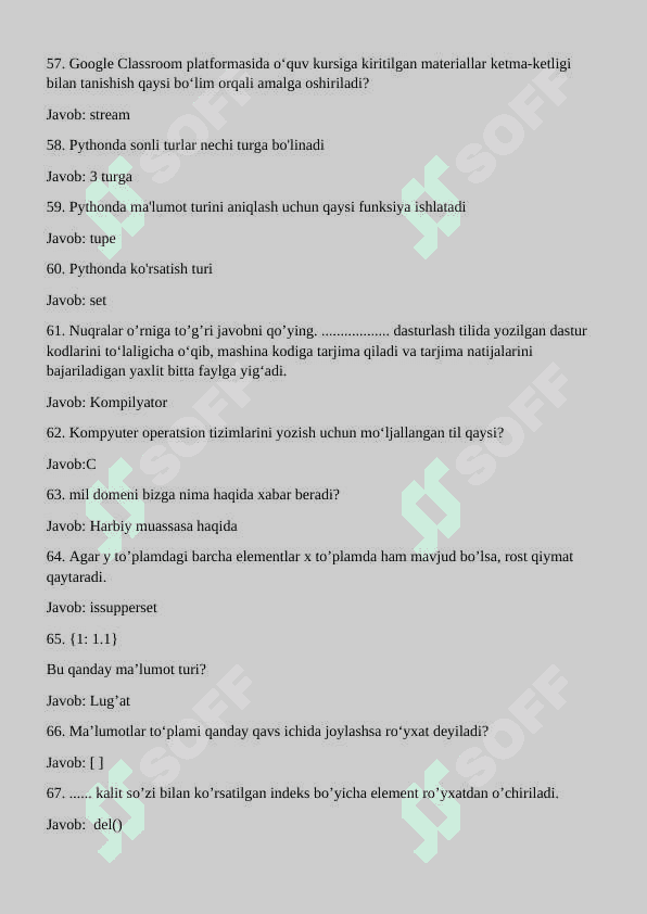 Informatika attestatsiya javoblar 7