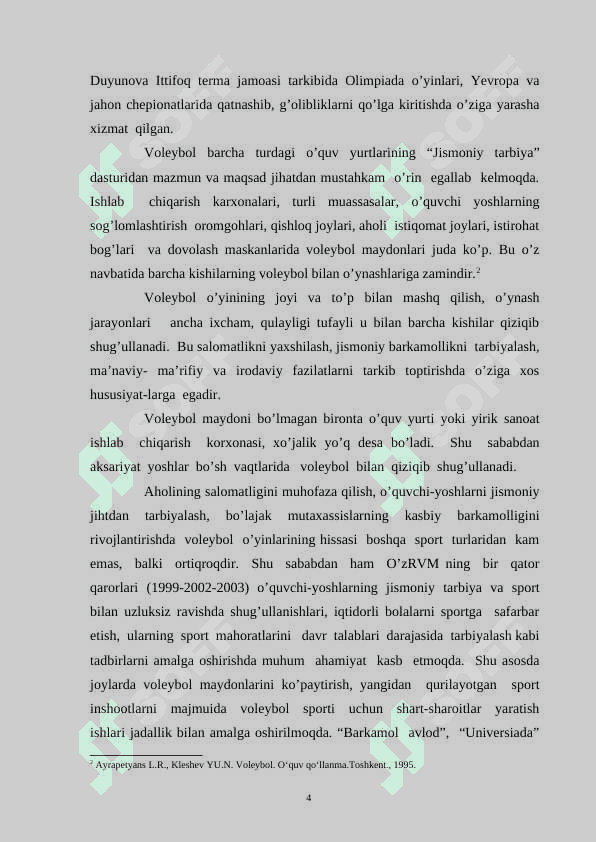 VOLEYBOL O’YIN TEXNIKASINI MAXSUS MASHQLAR TA’SIRIDA SHAKILLANTIRISH SAMARADORLIGINI OSHIRISH 4