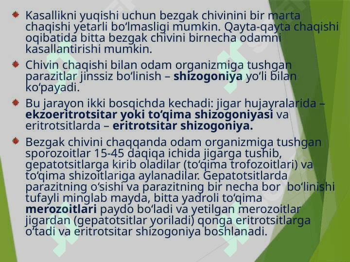 BEZGAK (MALYARIYA, MALARIA) 8
