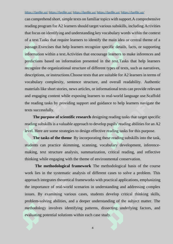 DESIGNING READING TASKS TO DEVELOP PUPIL’S READING SUBSKILLS FOR A2. 3