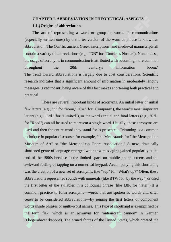 ABBREVATION IN THEORETICAL ASPECT 4