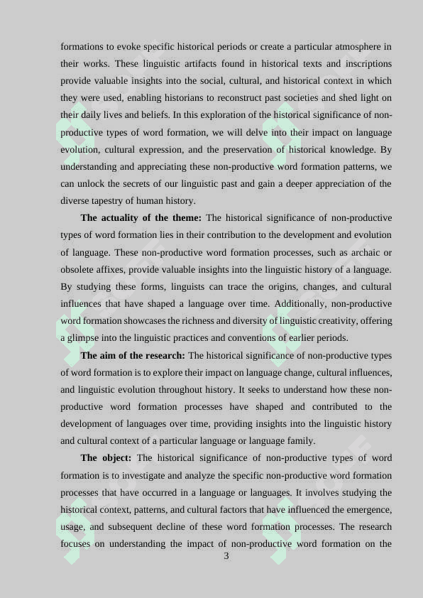 Historical significance of non-productive types of word - formation. 3