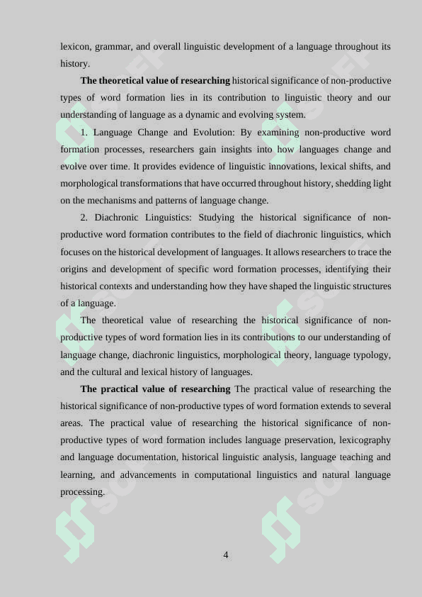 Historical significance of non-productive types of word - formation. 4