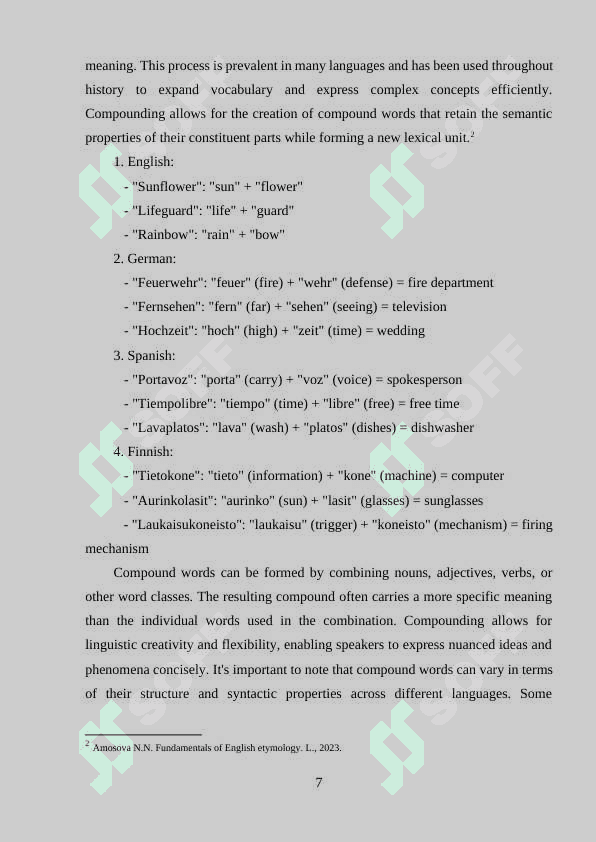 Historical significance of non-productive types of word - formation. 7