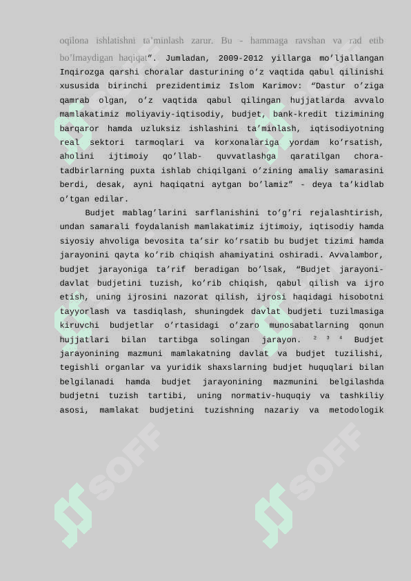 Budjet munosabatlarining qonuny huquqiy asoslari kurs ishi 5