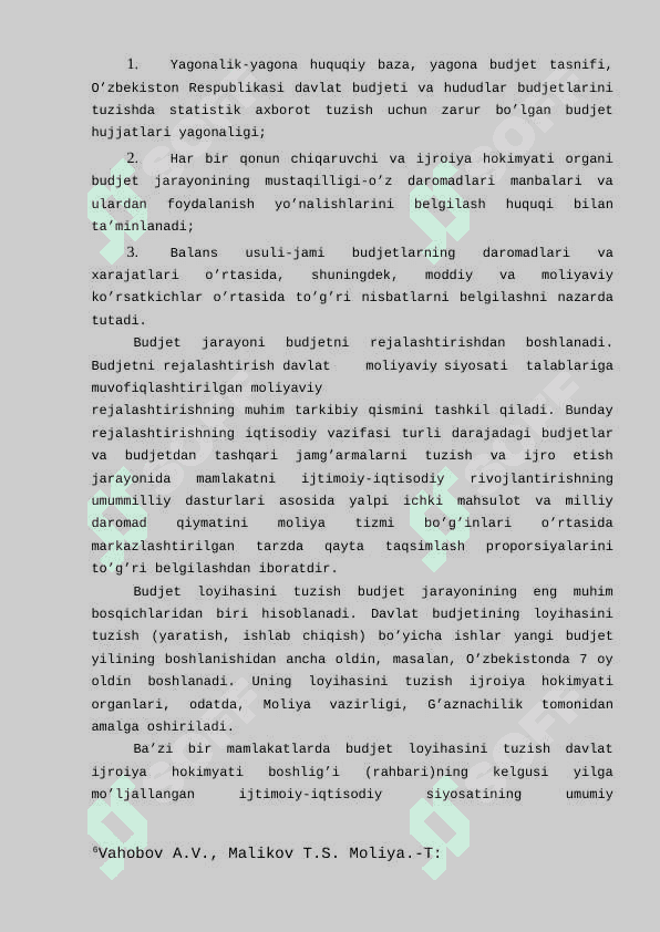 Budjet munosabatlarining qonuny huquqiy asoslari kurs ishi 7