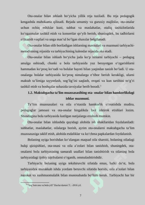 MAKTABGACHA TAʼLIM TASHKILOTLARINING OILA BILAN ISHLASH SHAKLLARI 7