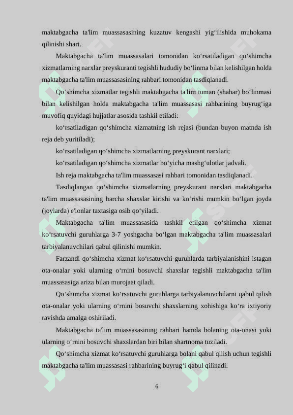 MTT DA QO'SHIMCHA TA'LIM XIZMATLAR VA SOGʻLOM OVQATLANISHNI TASHKIL ETISH 6