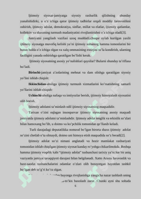 RIVOJLANGAN MAMLAKATLARDA IJTIMOIY SIYOSAT SOHASIDAGI TAJRIBALAR 6