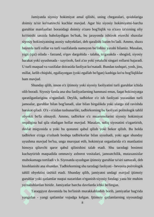 RIVOJLANGAN MAMLAKATLARDA IJTIMOIY SIYOSAT SOHASIDAGI TAJRIBALAR 8