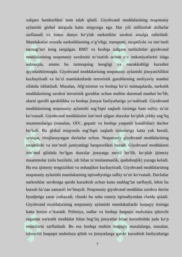 GIYOHVAND MODDALARNING NOQONUNIY AYLANISHI BILAN BOGʻLIQ JINOYATLAR 7