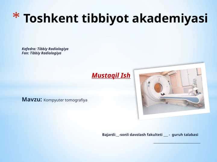 Kompyuter tomografiya