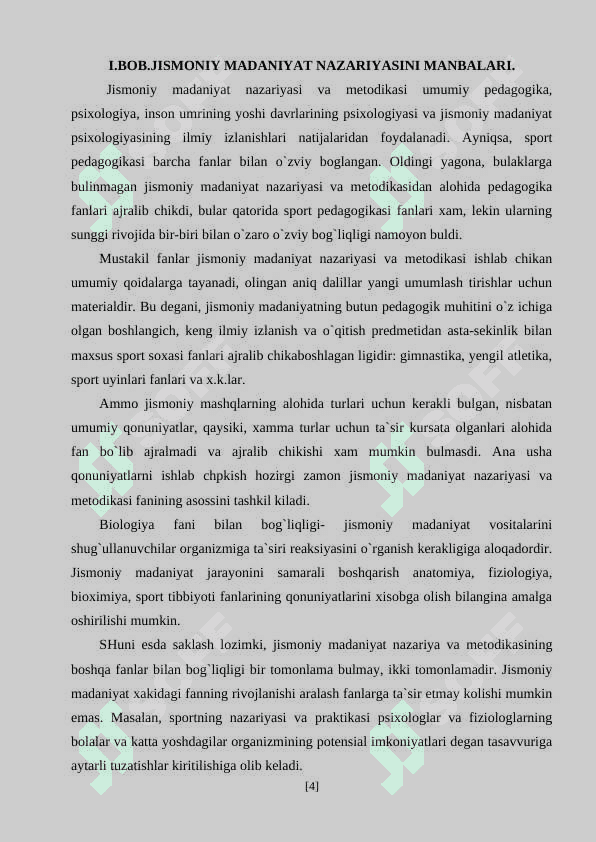 JISMONIY MADANIYAT NAZARIYASI  VA METODIKASI PREDMETI. 4