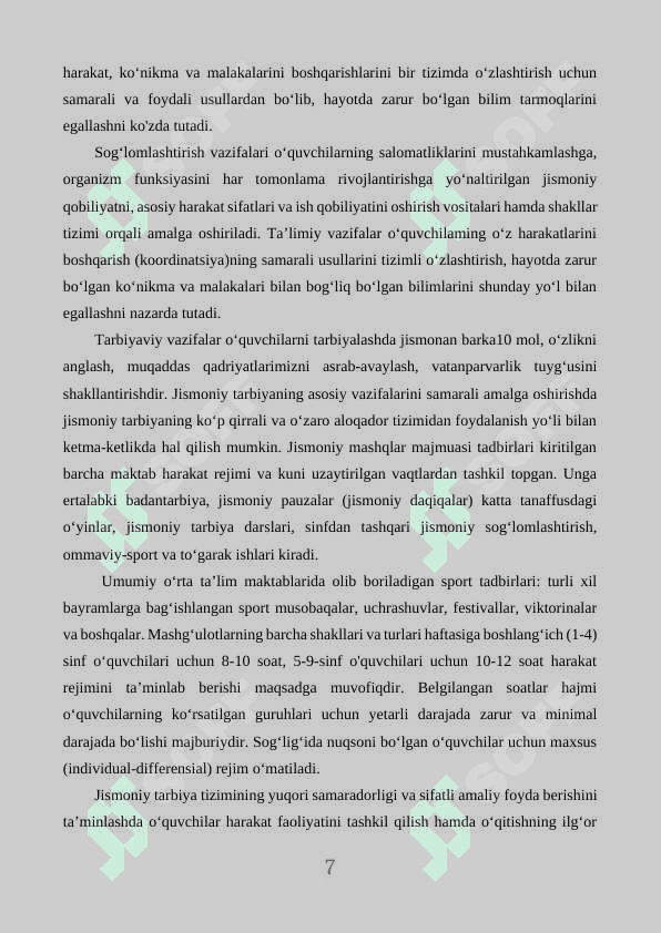MAKTABLARDA JISMONIY TARBIYA DARSLARNINI TASHKIL QILISH 7