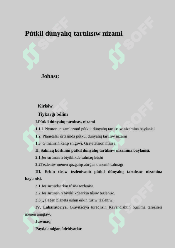 Pútkil dúnyalıq tartılısıw nizami 2