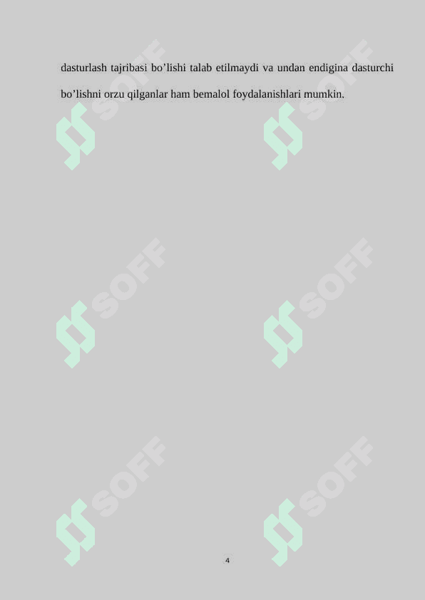 PYTHON DASTURLASH TILIDA SODDA DASTURLARNI TUZISH 4