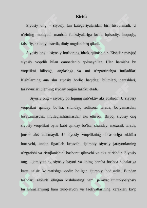 SIYOSIY MАDАNIYAT, SIYOSIY MАFKURАLАR 3