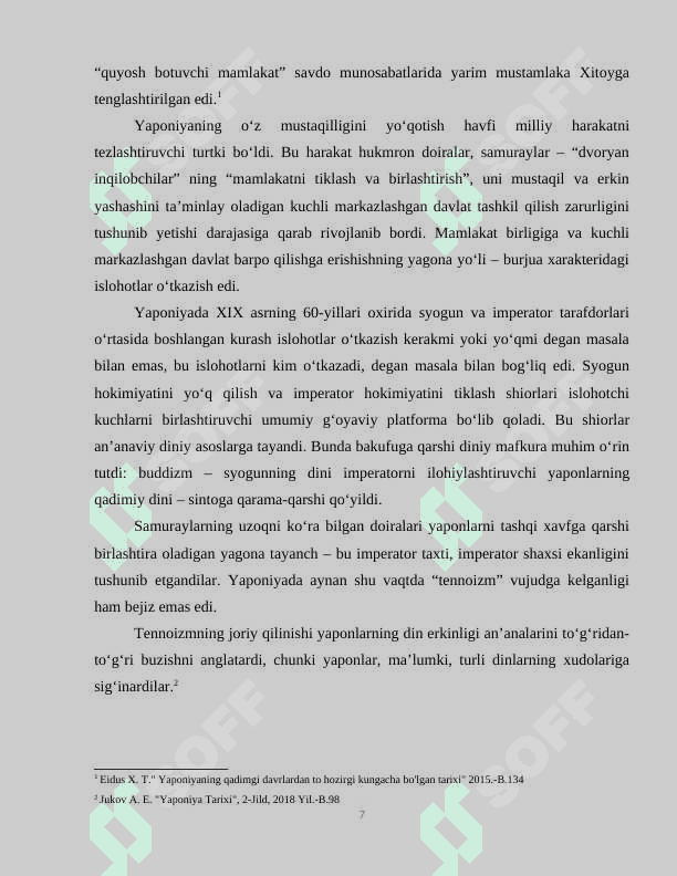 YAPONIYA MEYDZI TIKLANISH DAVRIDA. ISLOHOTLAR 7