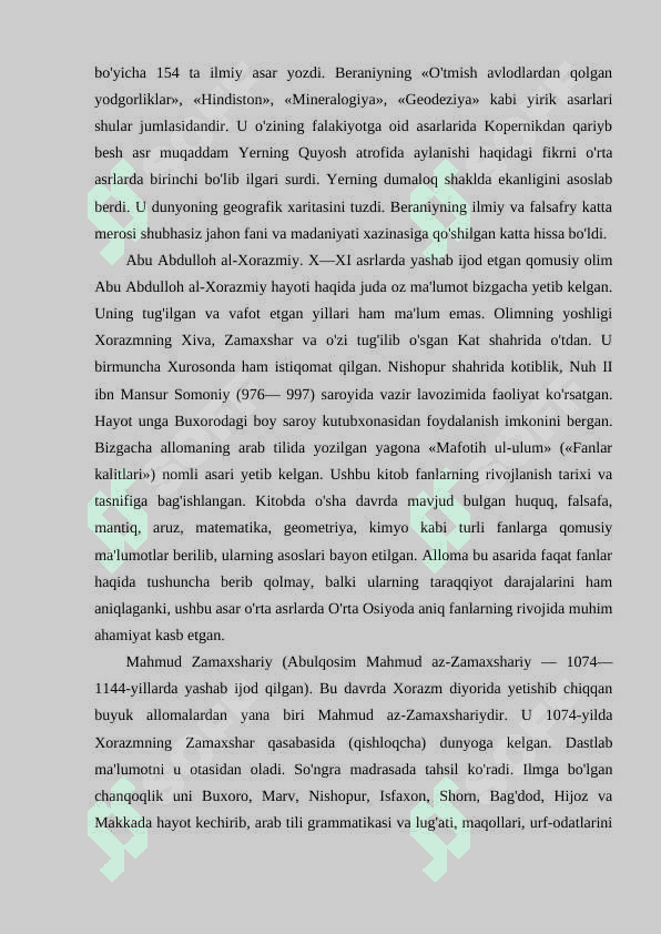 Oʻrta Osiyo xalqlarining IX-XII asrlarda uygʻonish davri(Renessans) 8
