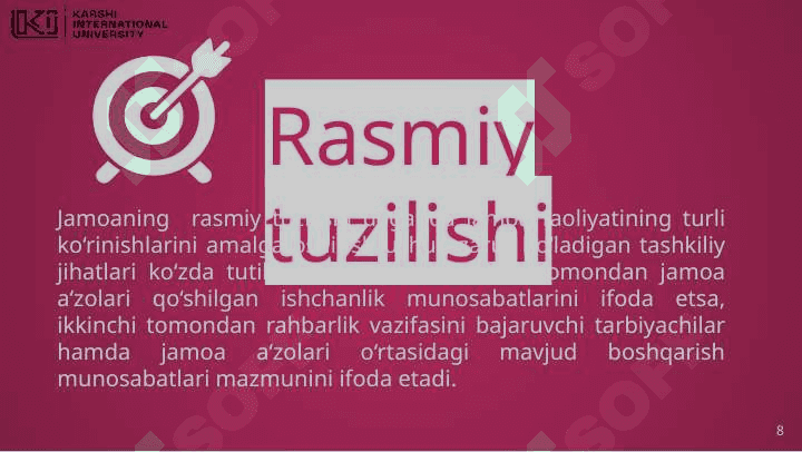 Tarbiya jamoasi va yagona pedagogik jarayon 8
