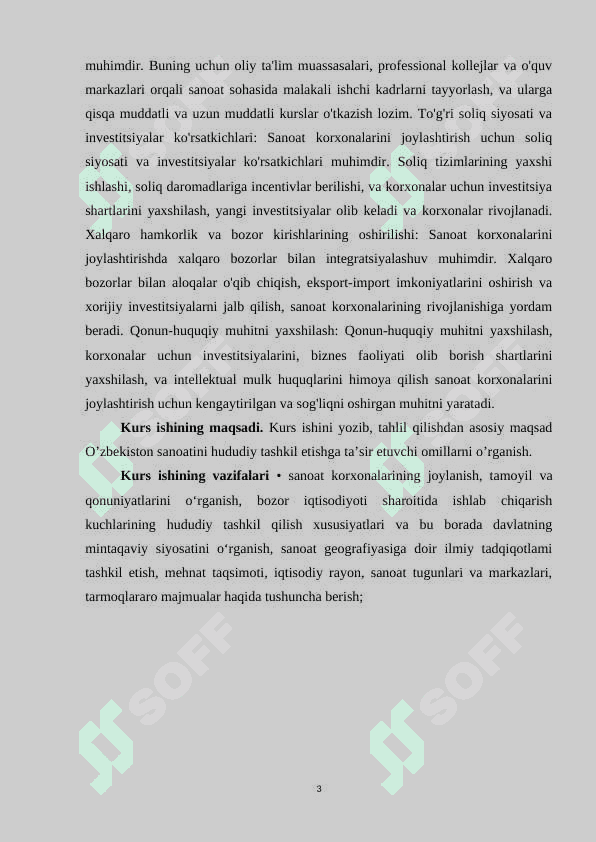 O'zbekistonda sanoat korxonalarini joylashtirish omillari. 3