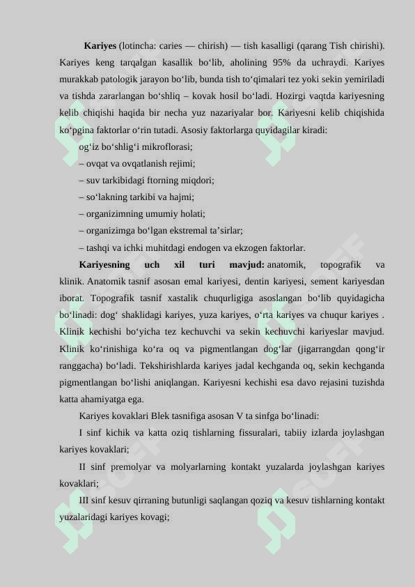 KARIES HAQIDA TUSHUNCHA 2