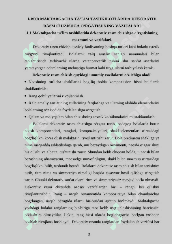 MAKTABGACHA TA`LIM TASHKILOTIDA BOLALARINI DEKORATIV SAN`AT ASOSIDA 5