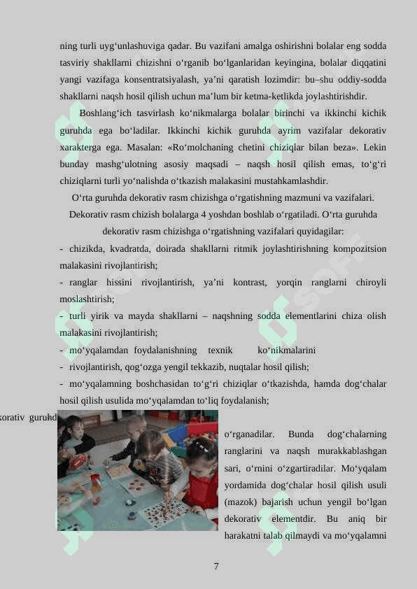 MAKTABGACHA TA`LIM TASHKILOTIDA BOLALARINI DEKORATIV SAN`AT ASOSIDA 7