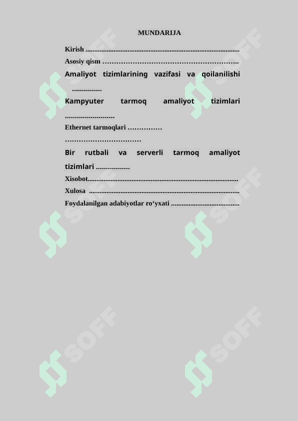 “Kampyuter tarmog’ining dasturiy ta’minoti” 2