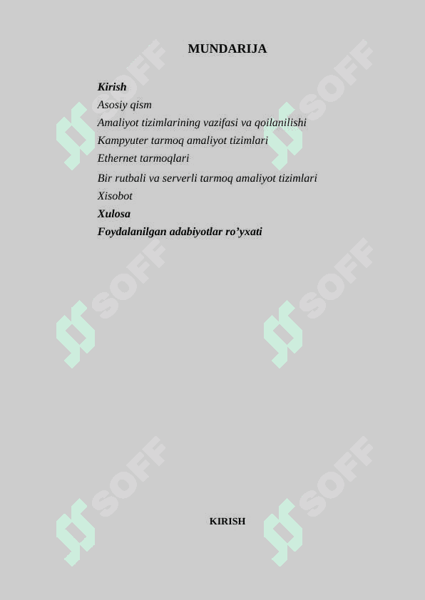 “Kompyuter tarmog’ining dasturiy ta’minoti” 2