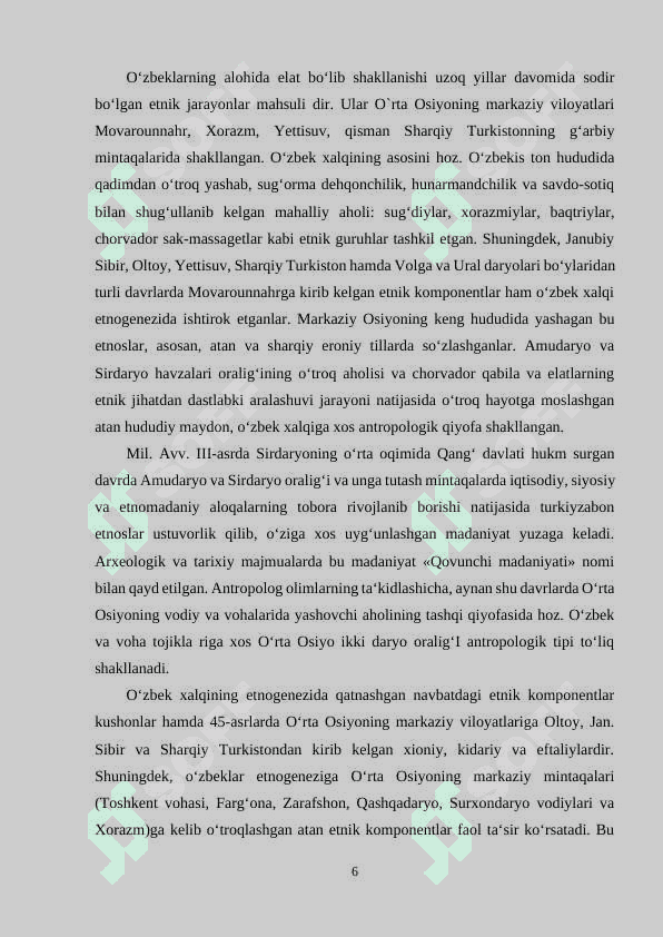 Oʻzbekiston aholisining  demografik rivojlanishida hudud omili 6