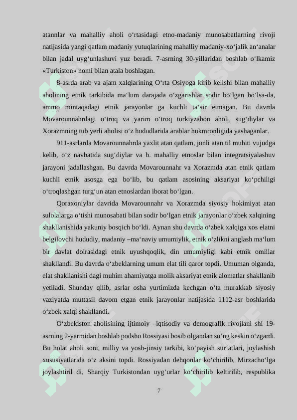Oʻzbekiston aholisining  demografik rivojlanishida hudud omili 7