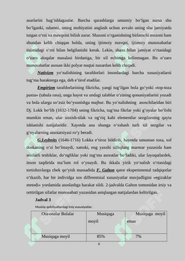 Musiqiy va ijodiy qobiliyatlarni rivojlantirish va diagnostika qilish 6