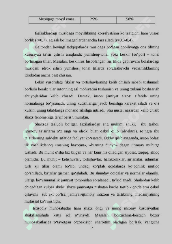 Musiqiy va ijodiy qobiliyatlarni rivojlantirish va diagnostika qilish 7