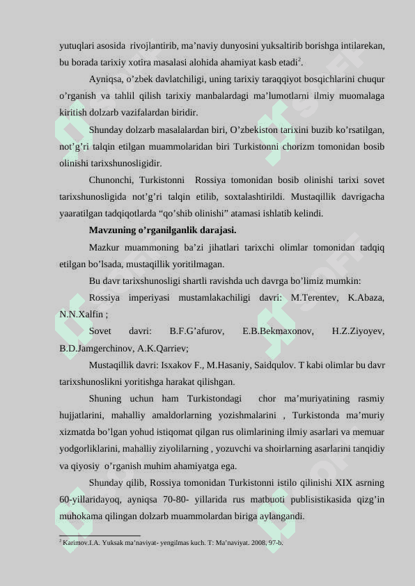 CHOR ROSSIYASINING O’RTA OSIYO XONLIKLARINI BOSIB OLINISHIGA OID TADQIQOTLAR 4
