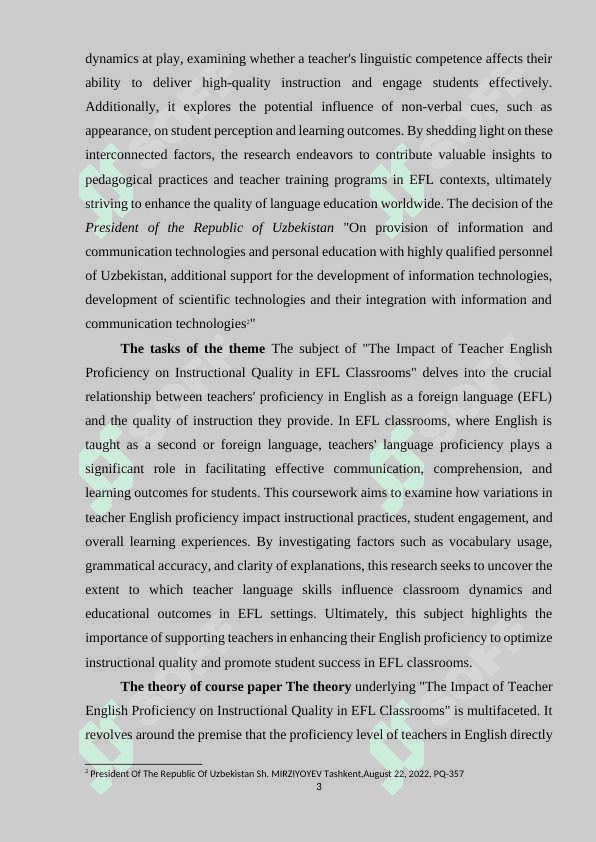 The impact of Teacher English Proficiency on Instructional Quality in EFL Classrooms. 3