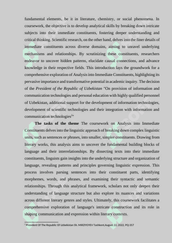 Analysis into Immediate constituents 3