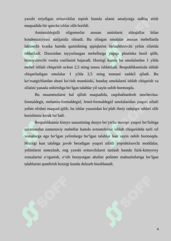 QAMISHLI DSP UCHUN MAHALLIY XOMASHYOLARDAN SAMARALI KLEY MAHSULOTI OLISH TEXNOLOGIYASINI ISHLAB CHIQISH 4