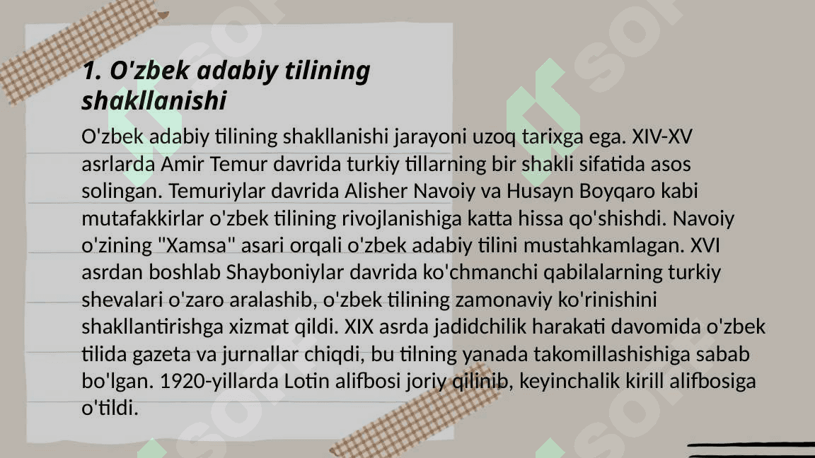 Hozirgi o'zbek adabiy tilining tarixiy ildizlari va dialektal asoslari 3