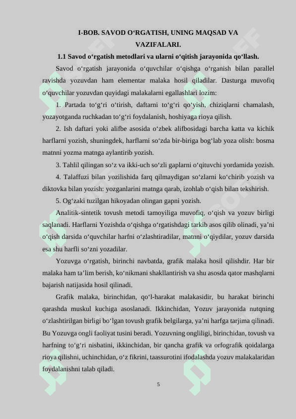 SAVOD O‘RGATISH METODIKASINING ILMIY, PSIXOLOGIK VA LINGVISTIK ASOSLARI 5